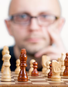 Podnikatel u šachovnice